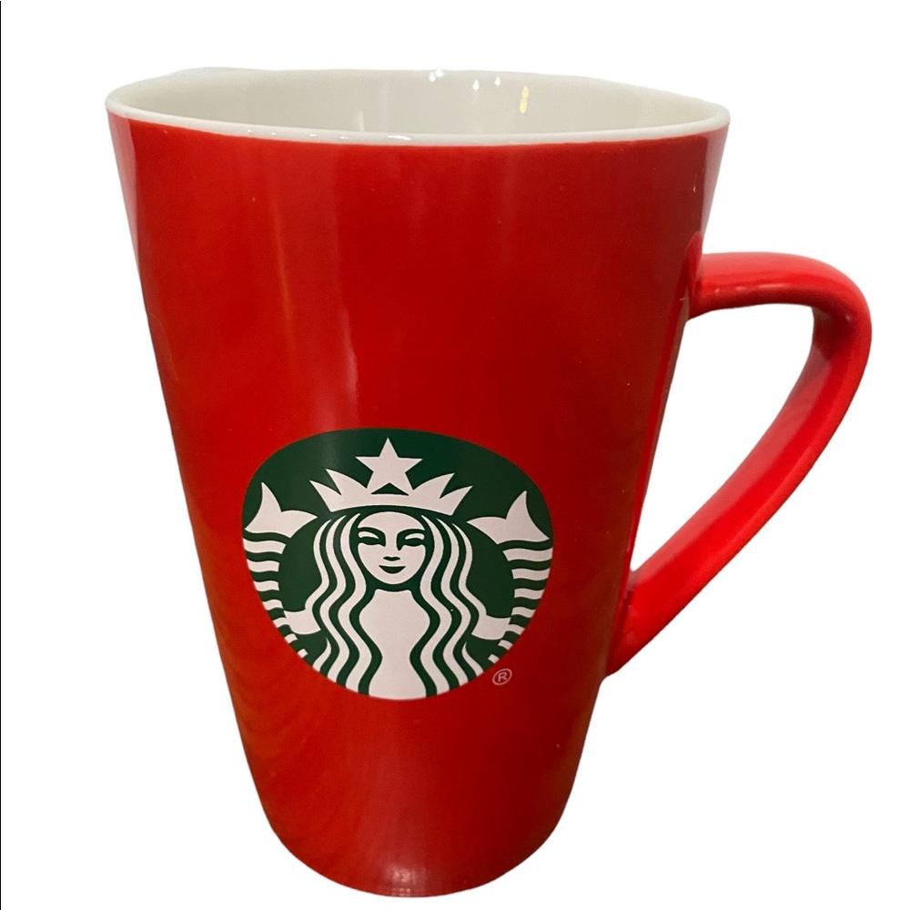 Starbucks 2020 Tall Red With Green Siren Mermaid 12 oz Coffee Tea Mug Cup